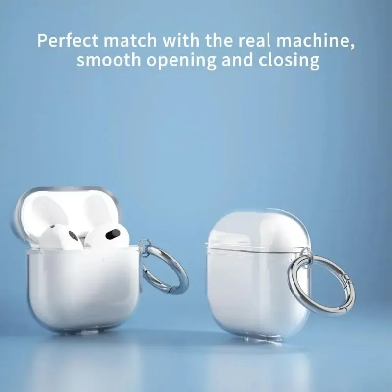 Étui transparent pour écouteurs Airpods 4 génération, étuis souples en TPU, étui transparent pour Airpods 4 sacs avec porte-clés