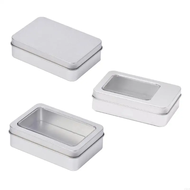 P0UB Rectangle Metal Card Box Playing Cards Container Jewelry Storage Case Packing Game Empty Cards Storage Box