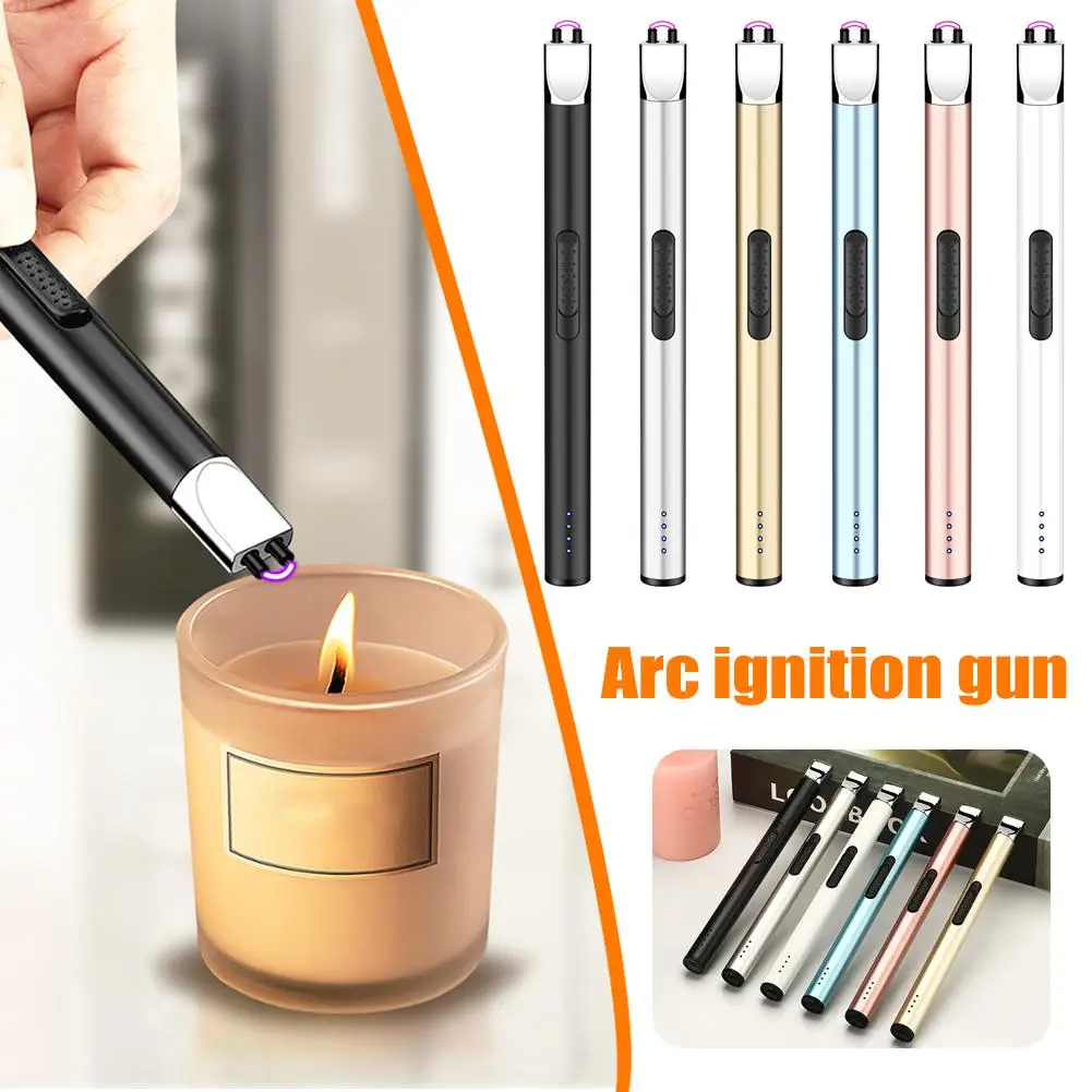 Mini Power Display Electric Pulse Flameless Arc Lighter USB Rechargeable Candle Kitchen Gas Stove Electric Arc Igniter Lighter