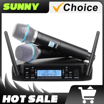 파티 노래방 교회 쇼 모임용 UHF 전문 무선 마이크, GLXD4 BETa87A, beta87, 2 채널