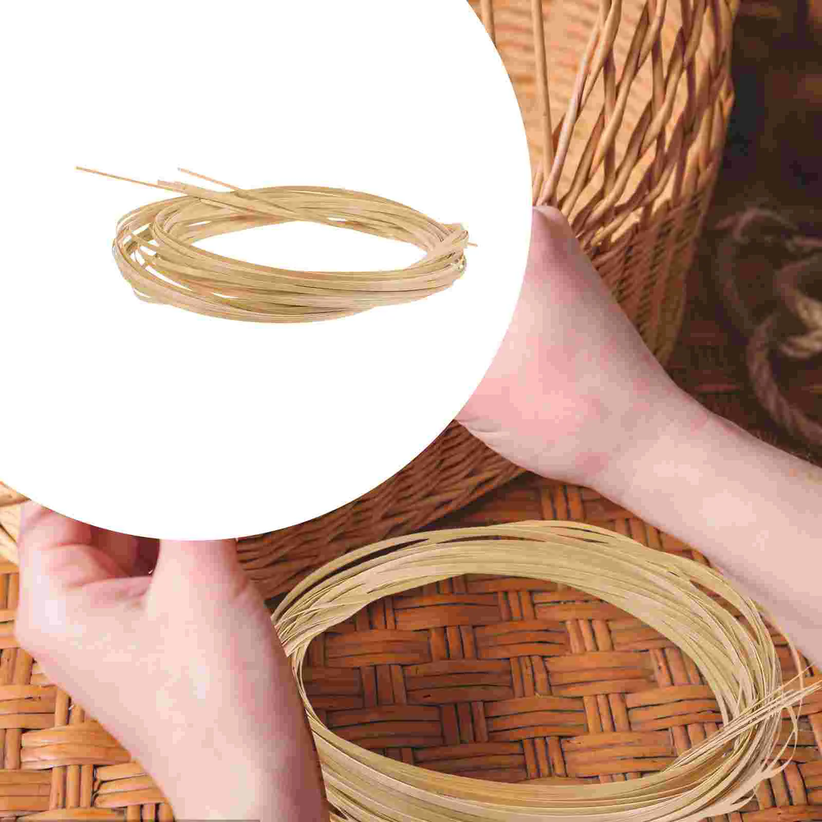 21 Meters Basket Weaving Strips Bamboo Making Supplies Decorate Handmade Reeds Wide DIY Materials