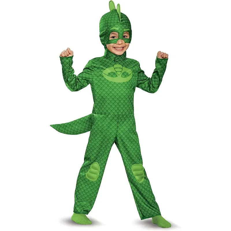 Kids blue red green jumpsuits pajamas cosplay costume with mask night hero birthday party dress sets Christmas costumes