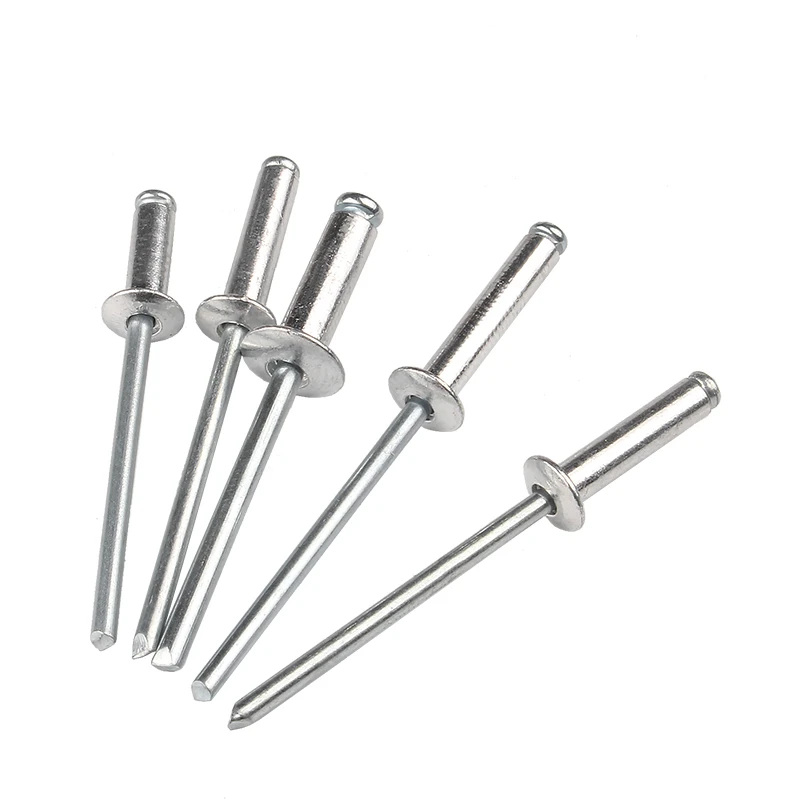 100x Aluminum Pop Blind Rivets M2.4 M3 M3.2 M4 M5 M6.4 Dome Head Blind Rivet Steel Shank Mandrel Exhaust Rivets Pop Pull Rivet