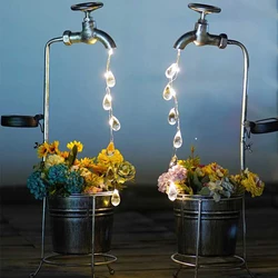 Luces de grifo de riego solares duraderas, multifunción, modernas, portátiles, decoración del hogar, luz de césped para pasarela de paisaje, balcón, fiesta, Patio