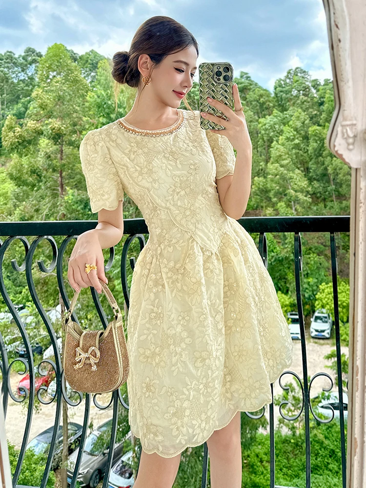 Vrouwen zoete delicate verjaardagsfeestje jurk elegant mooi borduurwerk pailletten diamanten baljurk vrouwelijke prom vestidos gastheer