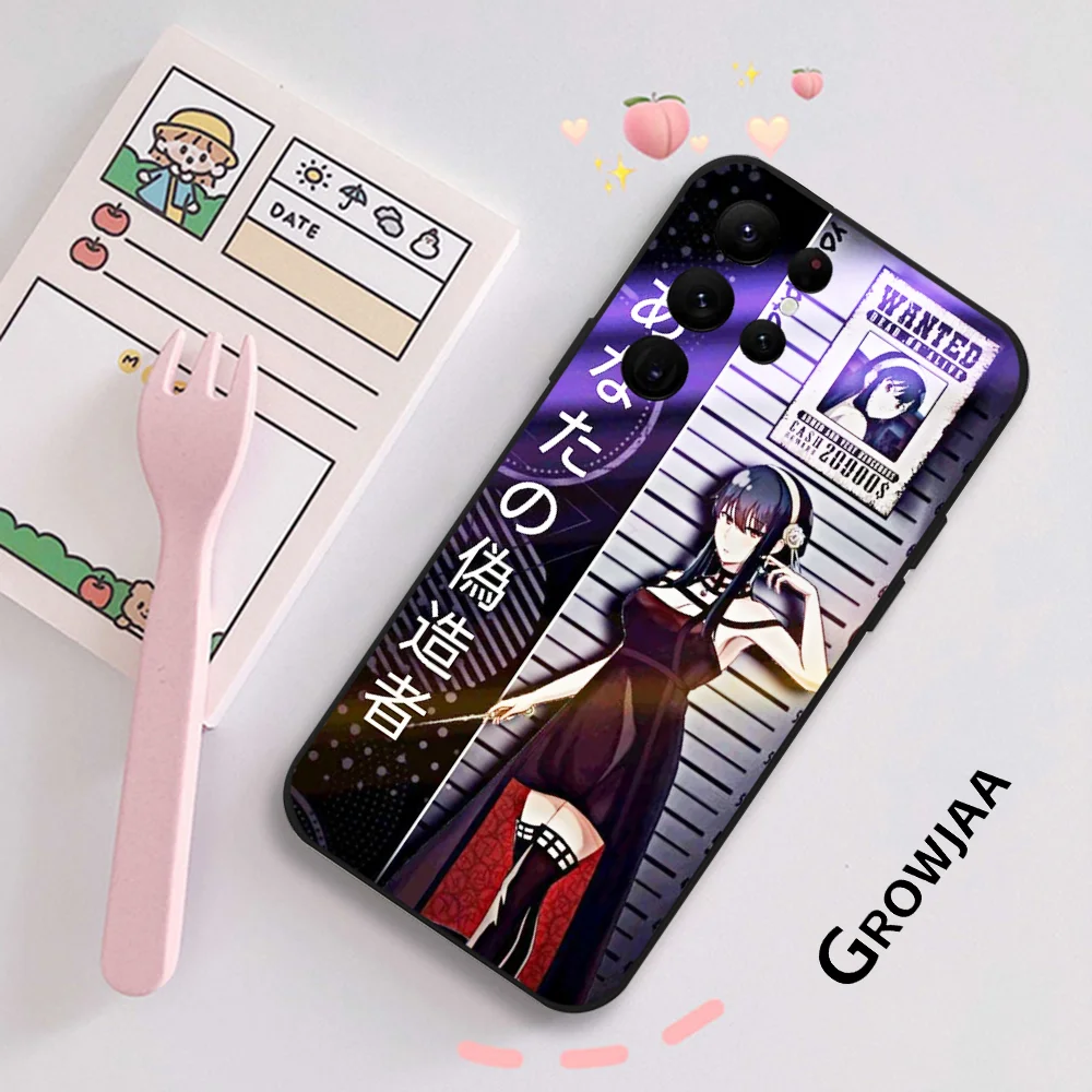 Etui na telefon Kawaii Anime S-SPY×FAMILY A-Anya do Samsung Galaxy S24 Ultra S22 S23 Ultra S21 S20 5G Protective Silicone TPU Funda