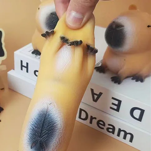 Jouet à presser Capybara de dessin animé mignon, 1 pièce, anti-Stress, Animal drôle, jouet à presser en forme de Capybara, jouets à pincer, cadeaux de détente