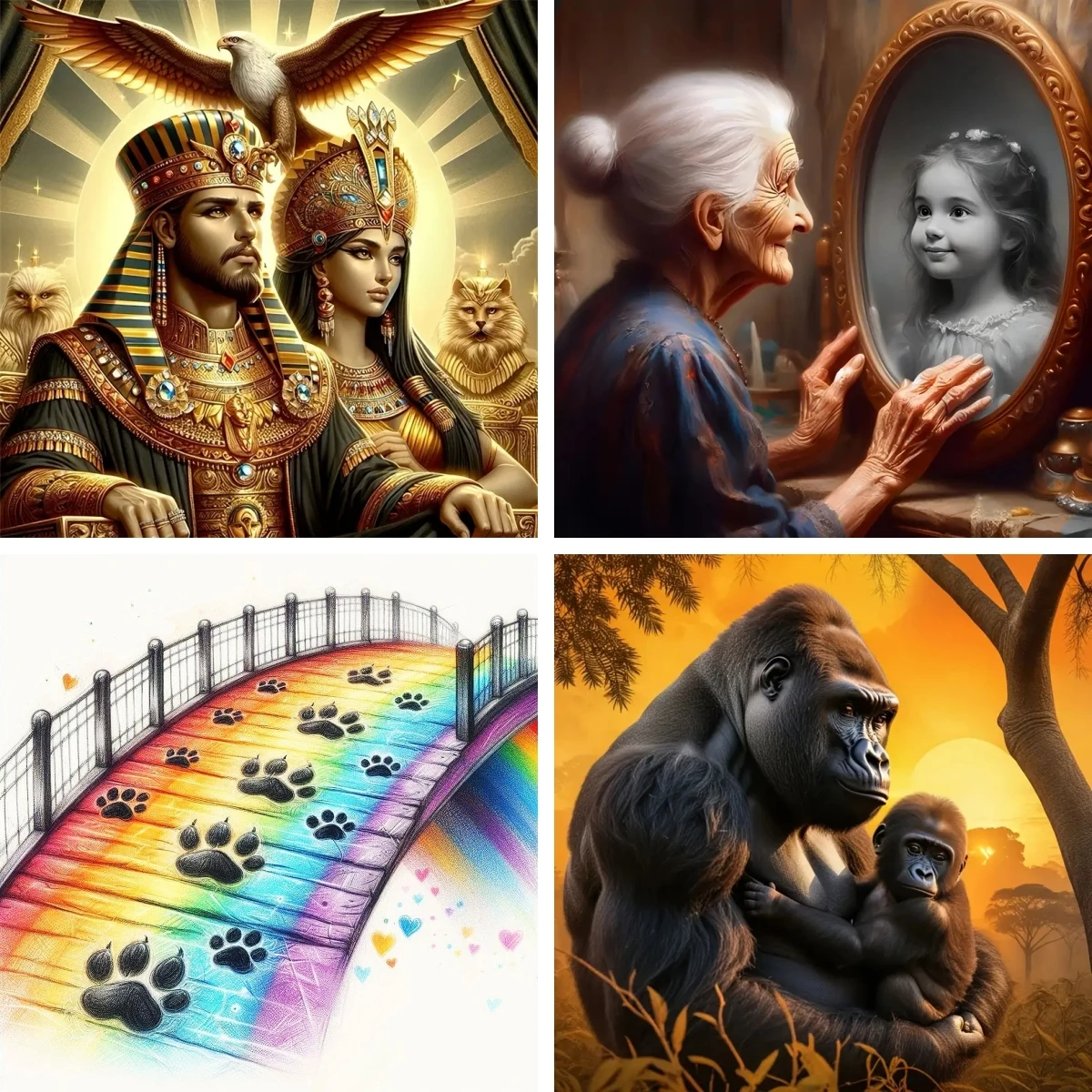 

Алмазная мозаика «Древний Египет»: Картина своими руками из стразов «Бабушка и маленький ребенок в зеркале». Алмазная вышивка крестиком. Подарок.