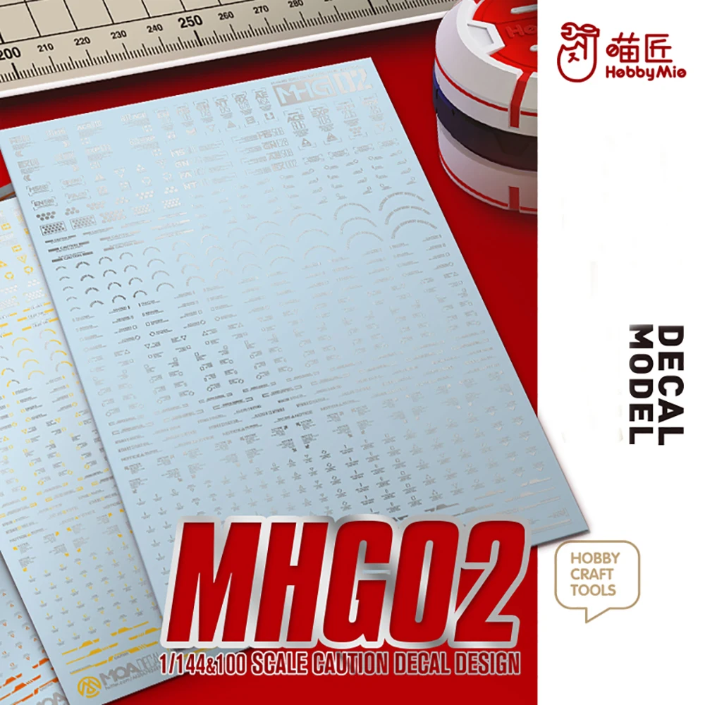 HOBBY MIO MHG02 1/144/100 Scale Model Decals Universal Warning Sign Water Sticker Model Tools Model Hobby DIY