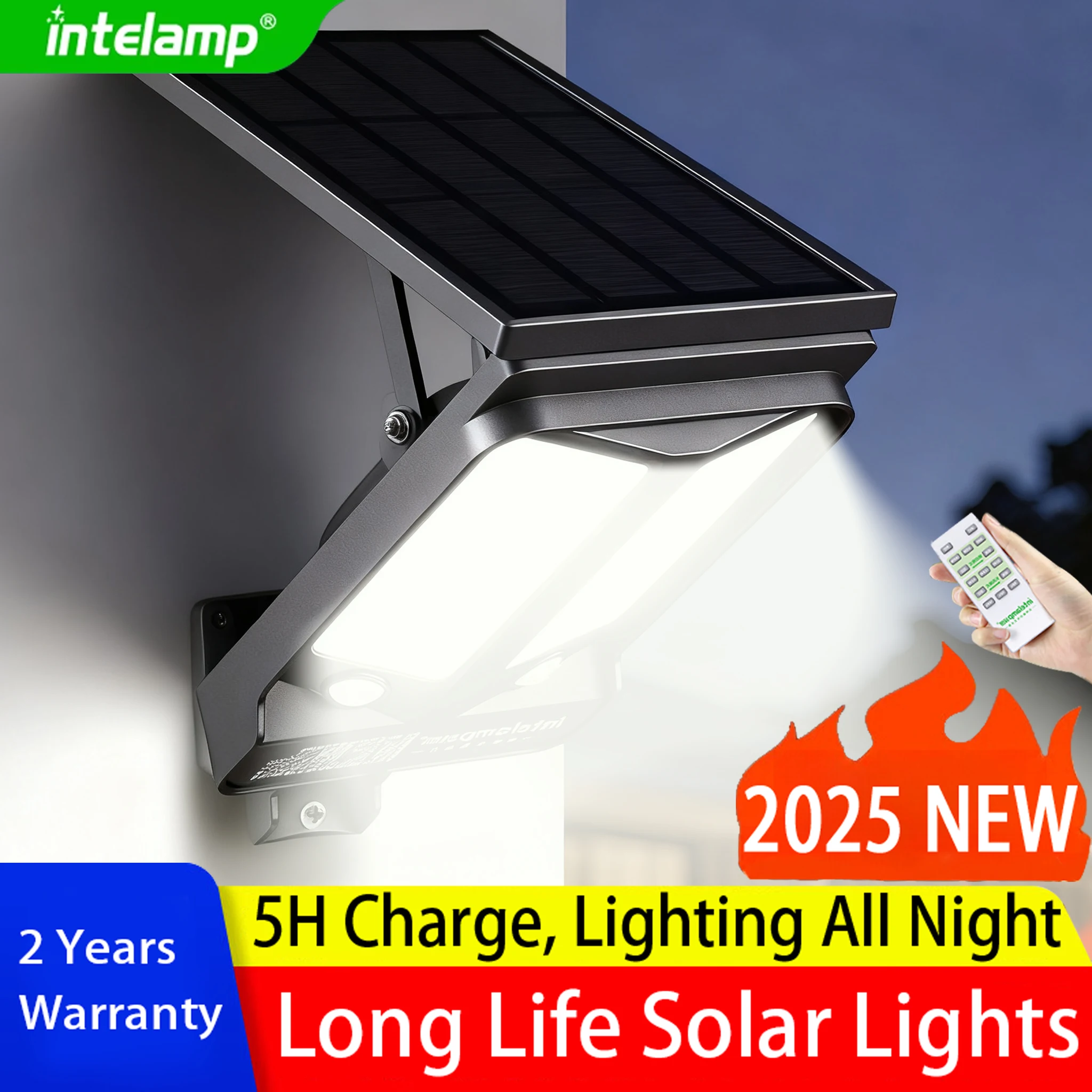 

2025 Powerful Solar Lights Outdoor Motion Sensor Super Bright Wall Lamp IP65 Waterproof Street Light for Garden Yard Path Garage