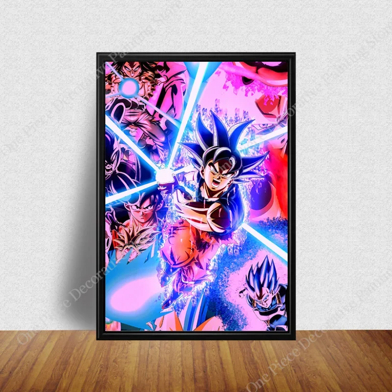 Classico Anime Dragon Ball Son Goku Poster di piccole dimensioni Decorativo rimovibile Soggiorno Stampa artistica su tela Decorazione da parete Pittura