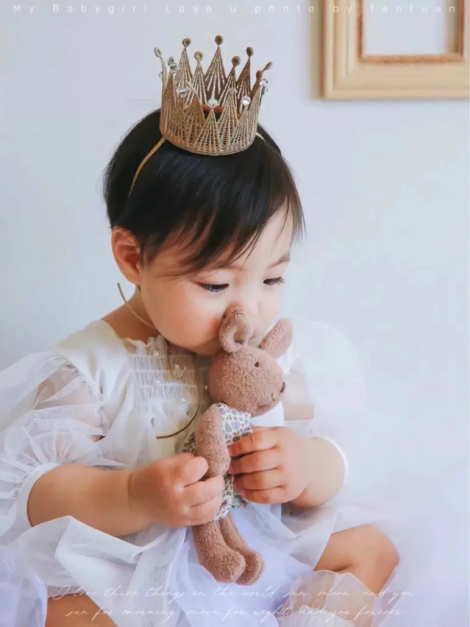 handmade MINI Sienna lace crown headband hat for baby girl  1st birthday party cakesmash photography prop gift for her Birthday