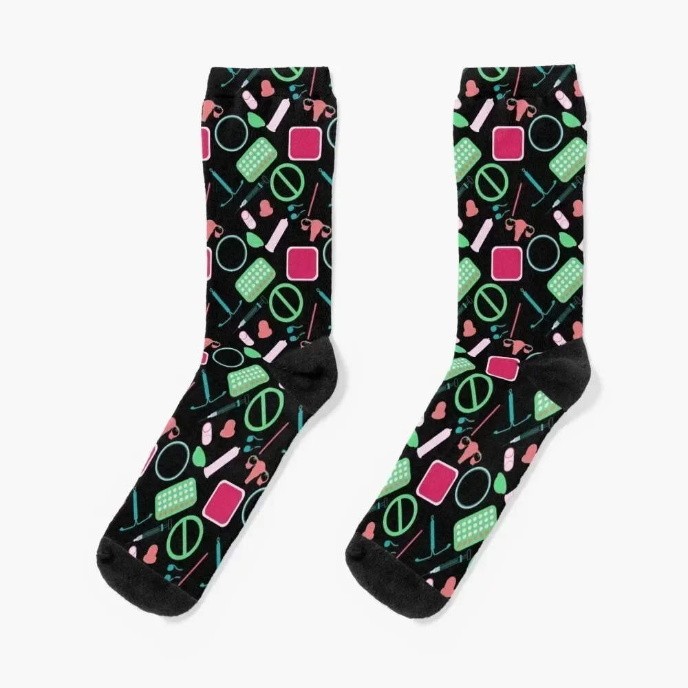 

Contraception Pattern (Black Version) Socks Children's valentine gift ideas gifts Run Socks Male Women's
