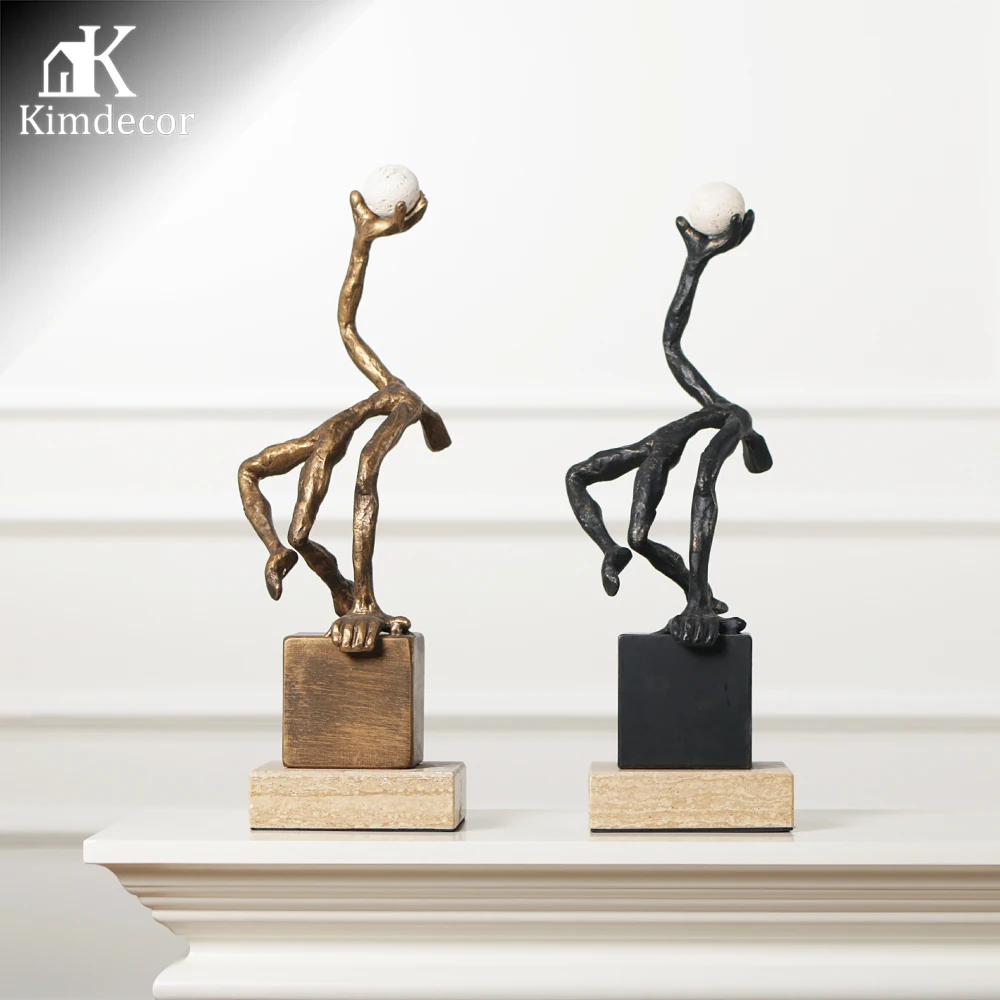 Modern Interior Home Decorative Gold Bronze Flowing Balance Sculpture For Interior Design