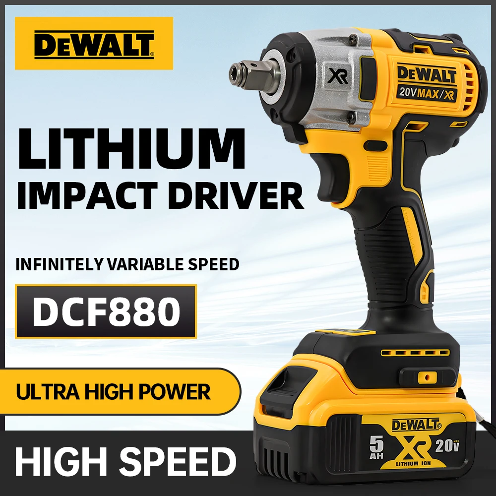 Dewalt DCF880 Electric Wrench Cordless High Effieiency Durable 205N.m Impact Wrench Multi-Functional Rechargeable Wrench