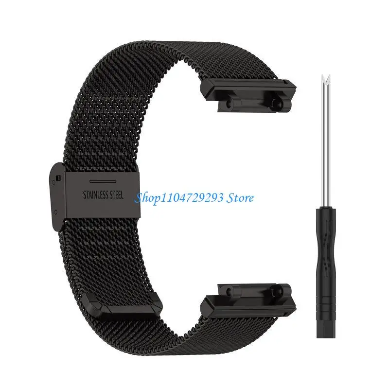 

Y2GD For AmazfitT Rex 2 for Smart Watch Strap Adjustable Metal Wristband Bracelet Uni