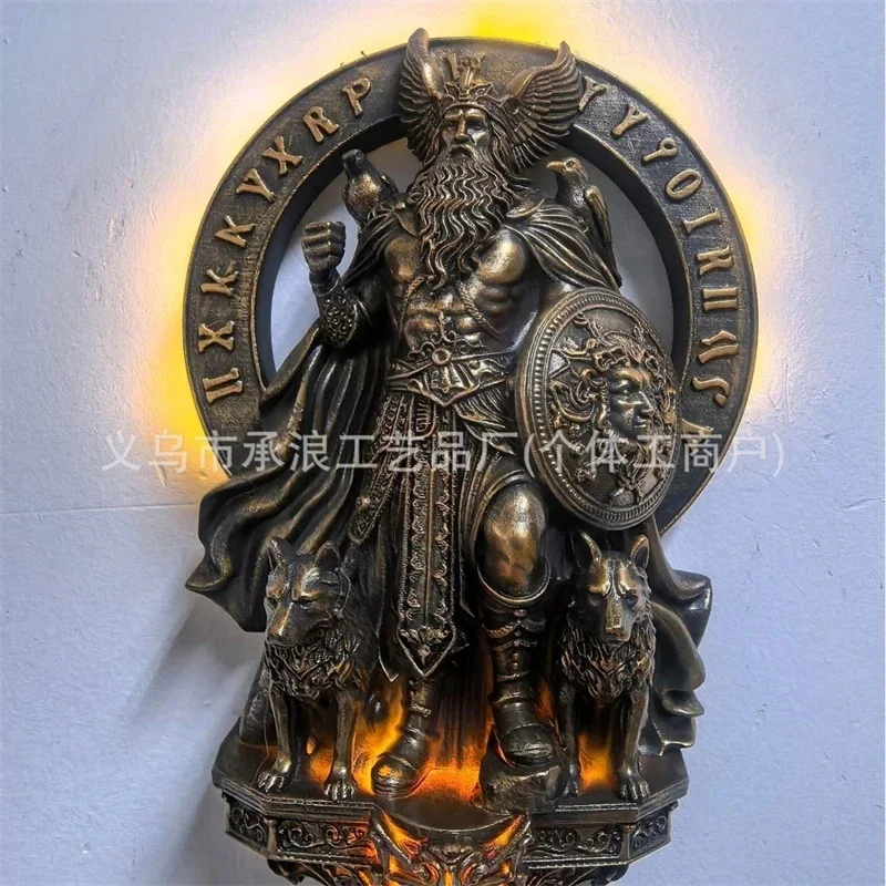 Knight Wall Lamp Resin Bust Sconce Gothic Cozy Ambient Wall Home Decor Living Room Bedroom Office Halloween Gift