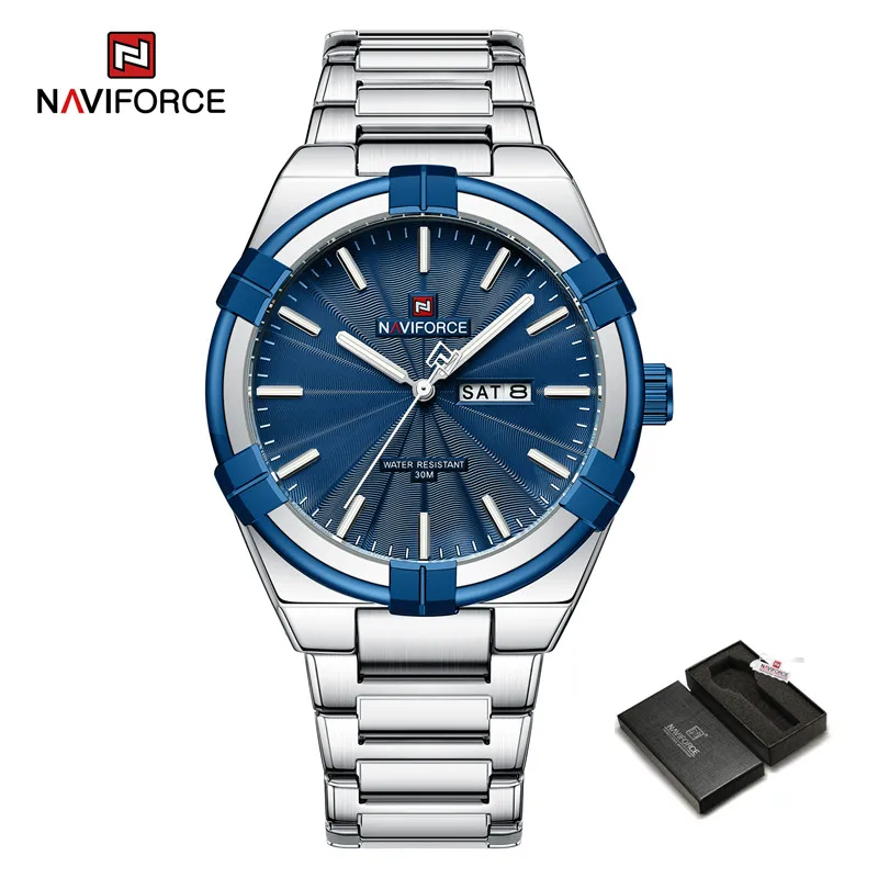 2023 Top Marke NAVIFORCE männer Uhren Mode Lässig Quarz Armbanduhr Edelstahl Wasserdichte Uhr Relogio Masculino