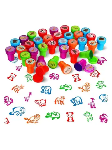 10pcs Assorted Stamps for Kids Self-ink Stamps Children Toy Stamps Smiley Face Seal Scrapbooking DIY Painting Photo Album Decor
