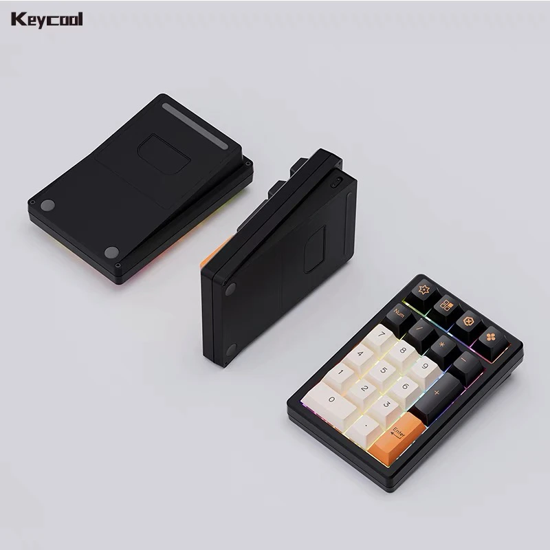 Keycool K21MAX Metal Mechanical Keyboard with ROG Nightmare Customized CNC The Tri-Mock PAD Digital Keyboard Hot Swap RGB