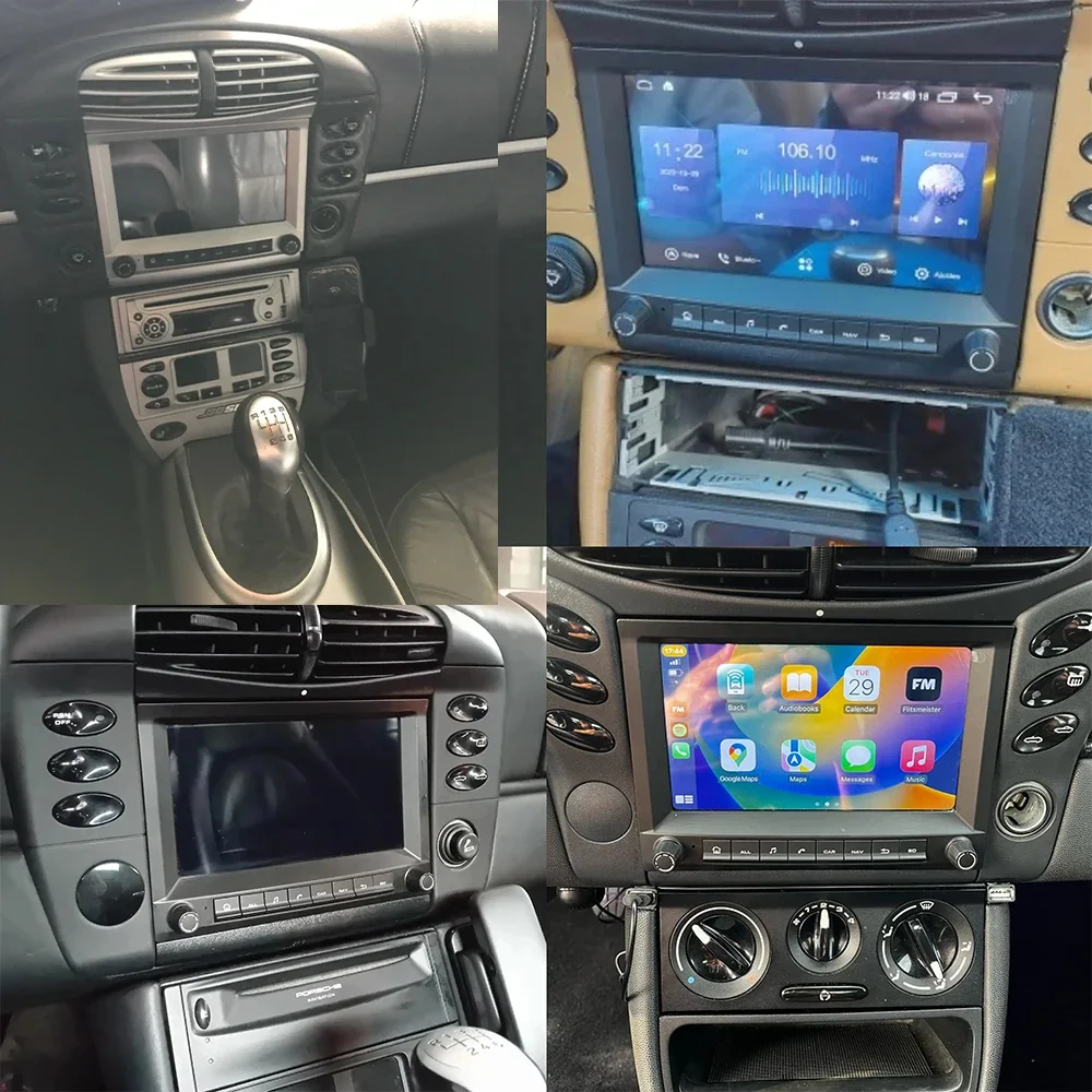 Chtek rádio do carro qualcomm navegação multimídia para porsche 911 boxster 986 996 gt2 s turbo 2002-2006 android 13 carplay wifi 4g