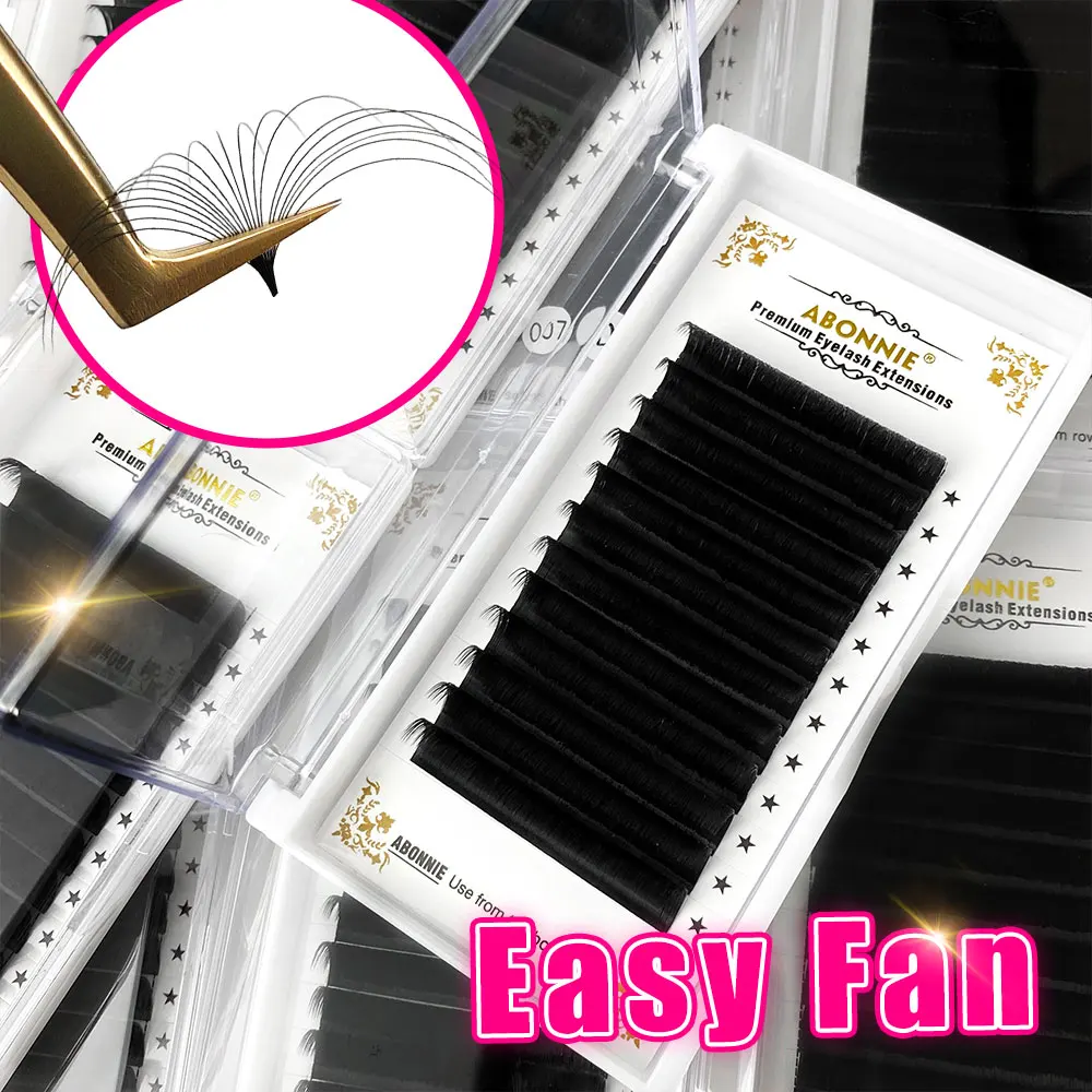 ABONNIE Matte Easy Fans Volume Lashes Extensions Auto Fans Eyelashes Extensions Sztuczne rzęsy Blooming Easy Fan Volume Cilios