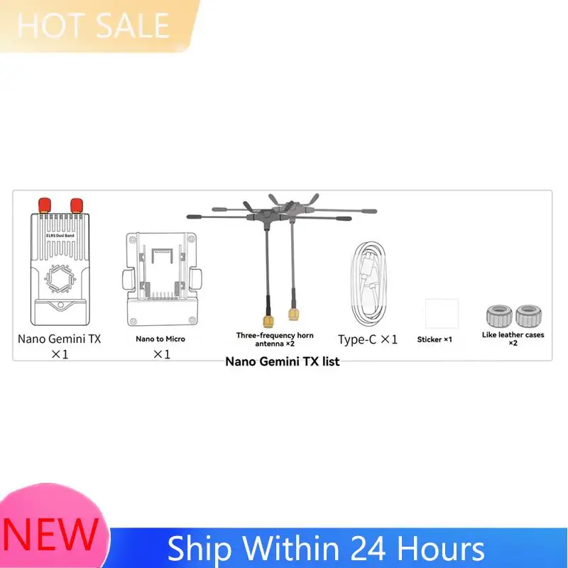 ~【在庫あり】C3 NANO GEMINI TX 915M/2.4G デュアル周波数スイッチング、FPV 長距離ドローン DIY 用ナノからマイクロアダプターボックス付き