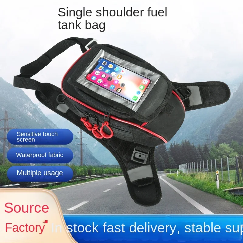 

Motorcycle Rider Shoulder Tank Bag, Large Touch Screen Is Waterproof and Wear-resistant Detachable Waist Bags Motor Equipment