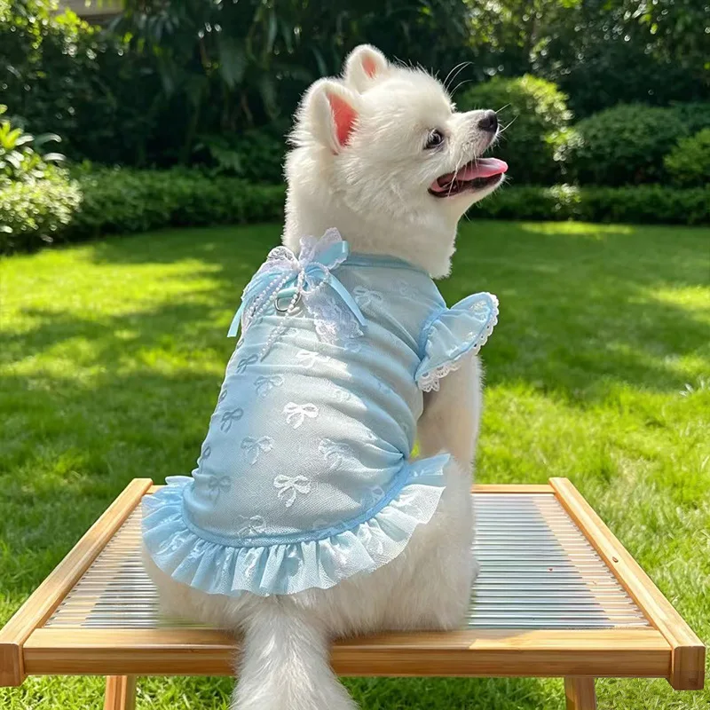 Ropa de verano para perros y gatos con mangas voladoras y comoda