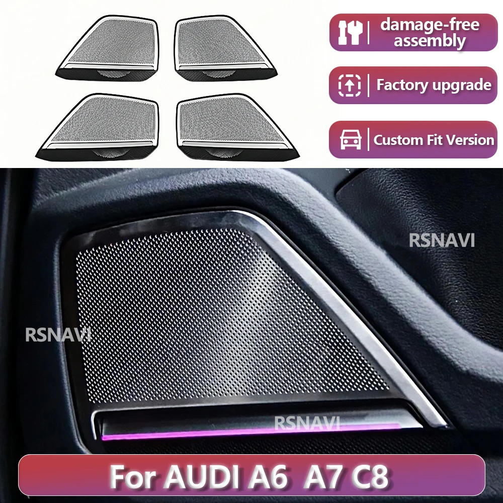 RSNAVI Factory settings For Audi A6 A7 C8 2018+ 30Colours Car Speaker Cover Door Audio Decorative Lamp Ambient Light Precise Fit