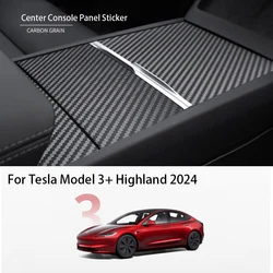 For Tesla Model 3+ Highland 2024 Center Console Panel Sticker Suede Film Carbon Central Control Cover Car Interior Accessories