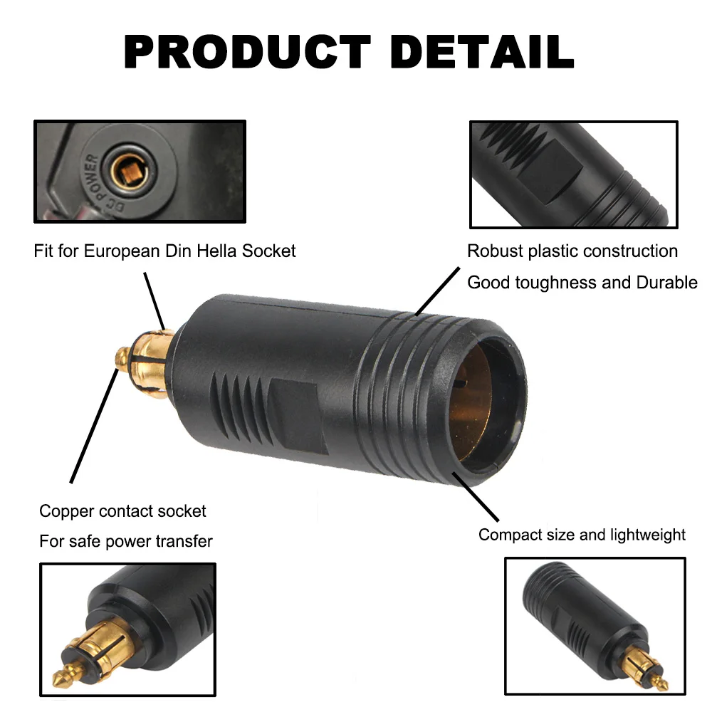 Europejska wtyczka gniazdo DIN do zapalniczki motocyklowej Adapter ładowarki konwerter gniazda 12-24V uniwersalny dla F850GS S1000XR