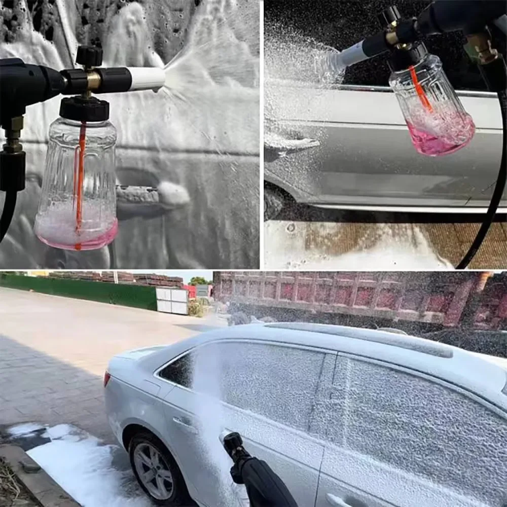 สบู่โฟมแคนนอนเครื่องฉีดน้ําแรงดันสูง Snow Foam Lance Foam Generator สวนรถทําความสะอาดหัวฉีดสเปรย์สําหรับ HDS เครื่องฉีดน้ําแรงดันสูง