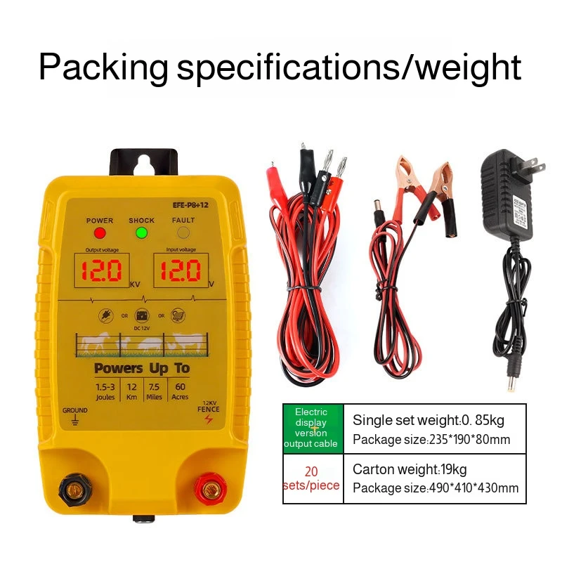 

Livestock Cattle Sheep Pig Electric Fence Kit, Complete Pasture Protection Net System, High-Voltage Pulse Host, Safe Reliable
