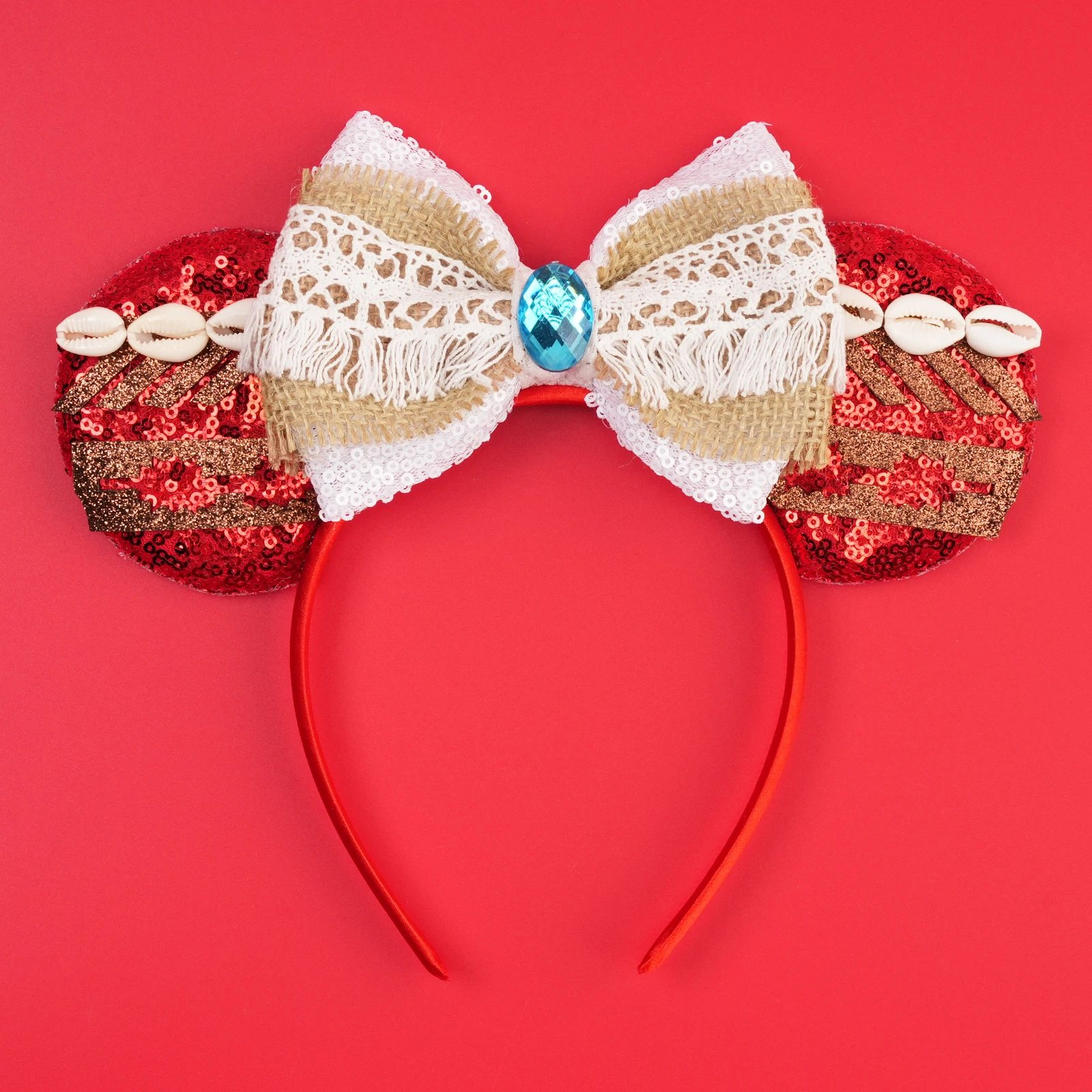 1 Stück Elegantes Haarband mit Eingelegten Strass-Muscheln Böhmischer Prinzessinnen-Haarreif für Damen Party- und Urlaubskleidung Haaraccessoires