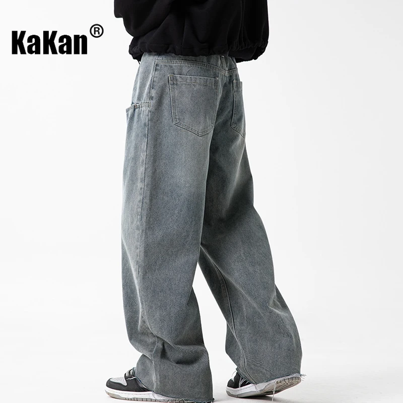 Kakan - European and American New Design Sense Front Pocket Jeans for Men, Straight Cut Retro Long Pants Jeans K88-L2265