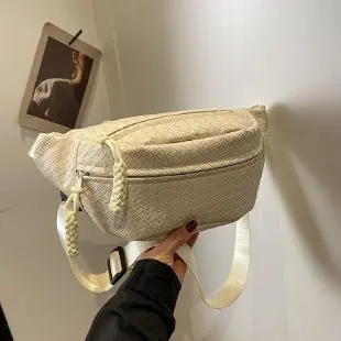 Nuevo bolso de moda y ocio de la Sra. pu, bolso de fiesta, cremallera tejida para hombres y mujeres