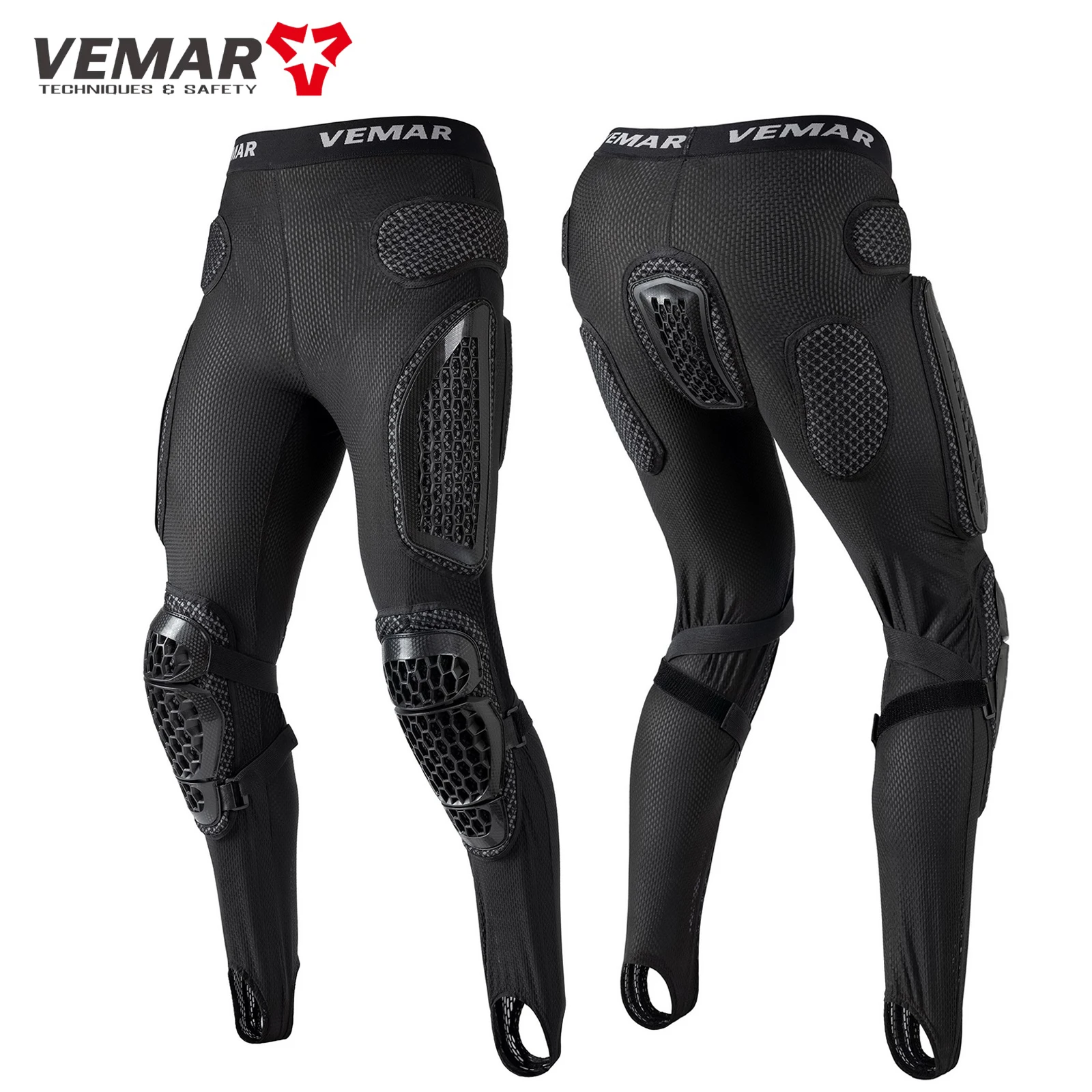 

Men's Motorcycle Armor Trousers Motocross Racing Pants with Knee Hip Protection Anti-Drop Riding Equipment Knight Style S-3XL
