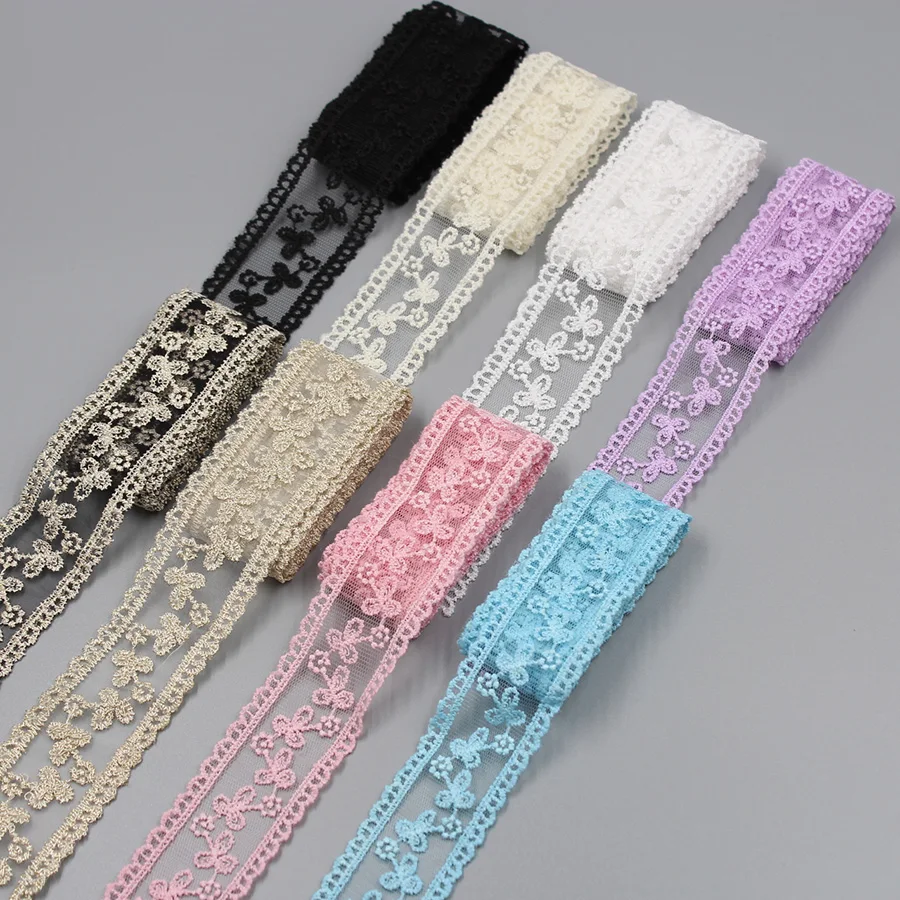 1 Yard/Roll 3.5CM Embroidery Lace Trims Exquisite Sewing Ribbon Apparel DIY Trimmings For Wedding Party Girl Dress Accessories