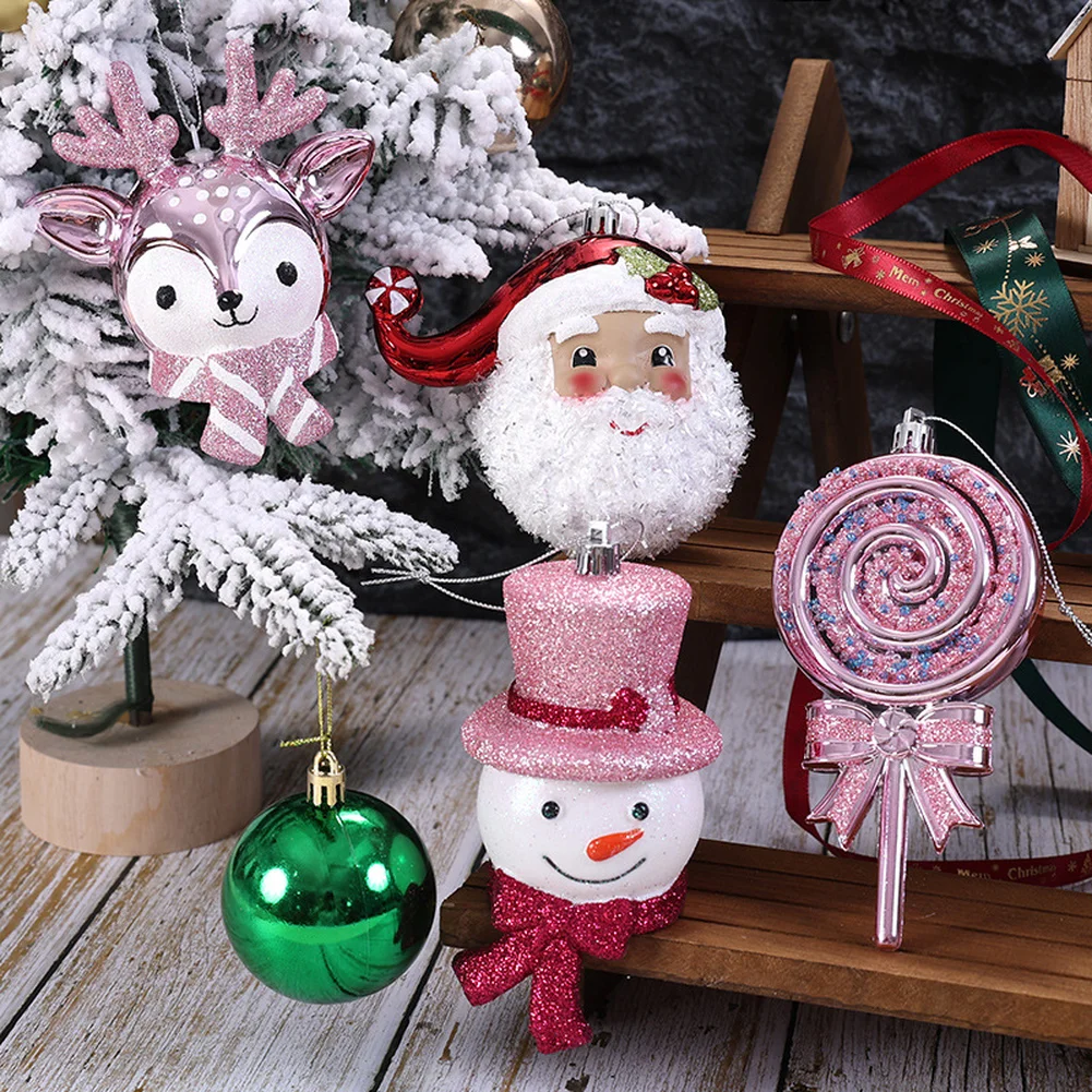 

Christmas Tree Ornaments 4pcs 3D Snowman And Holiday Figures Hanging Decorations Plastic Pendant Set For Seasonal Atmosphere