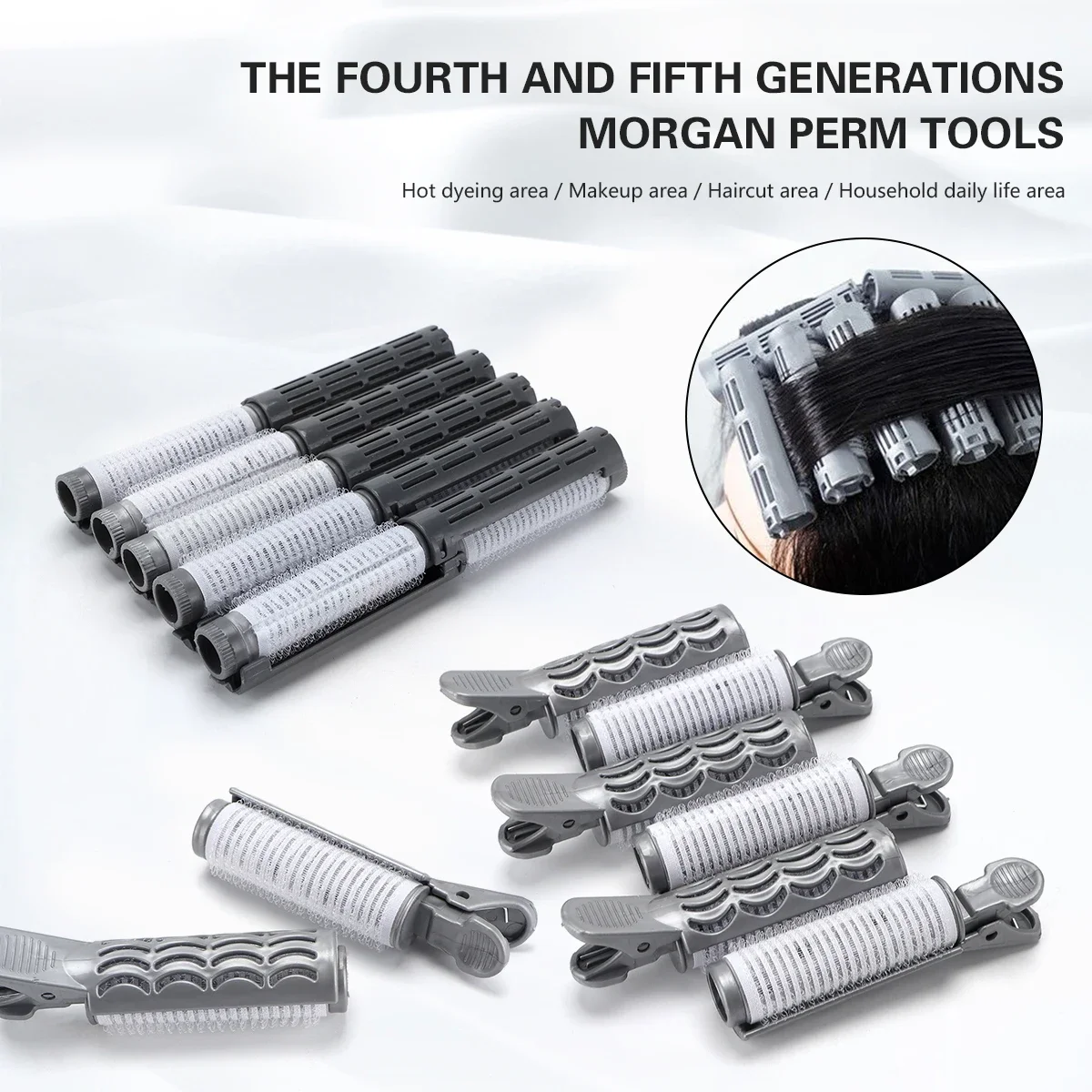 

Стержни для завивки салона без нагрева, прочные парикмахерские укладки, нескользящие зажимы для завивки волос Morgan для длинных коротких волос, домашний парикмахерский салон
