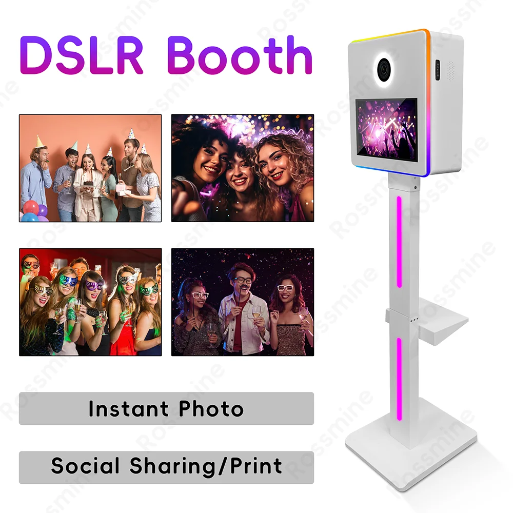 Portable Selfie Magic Mirror Photo Booth Machine 15.6 inch Touch Screen DSLR Camera Photo Booth Shell for Party Event Weddings