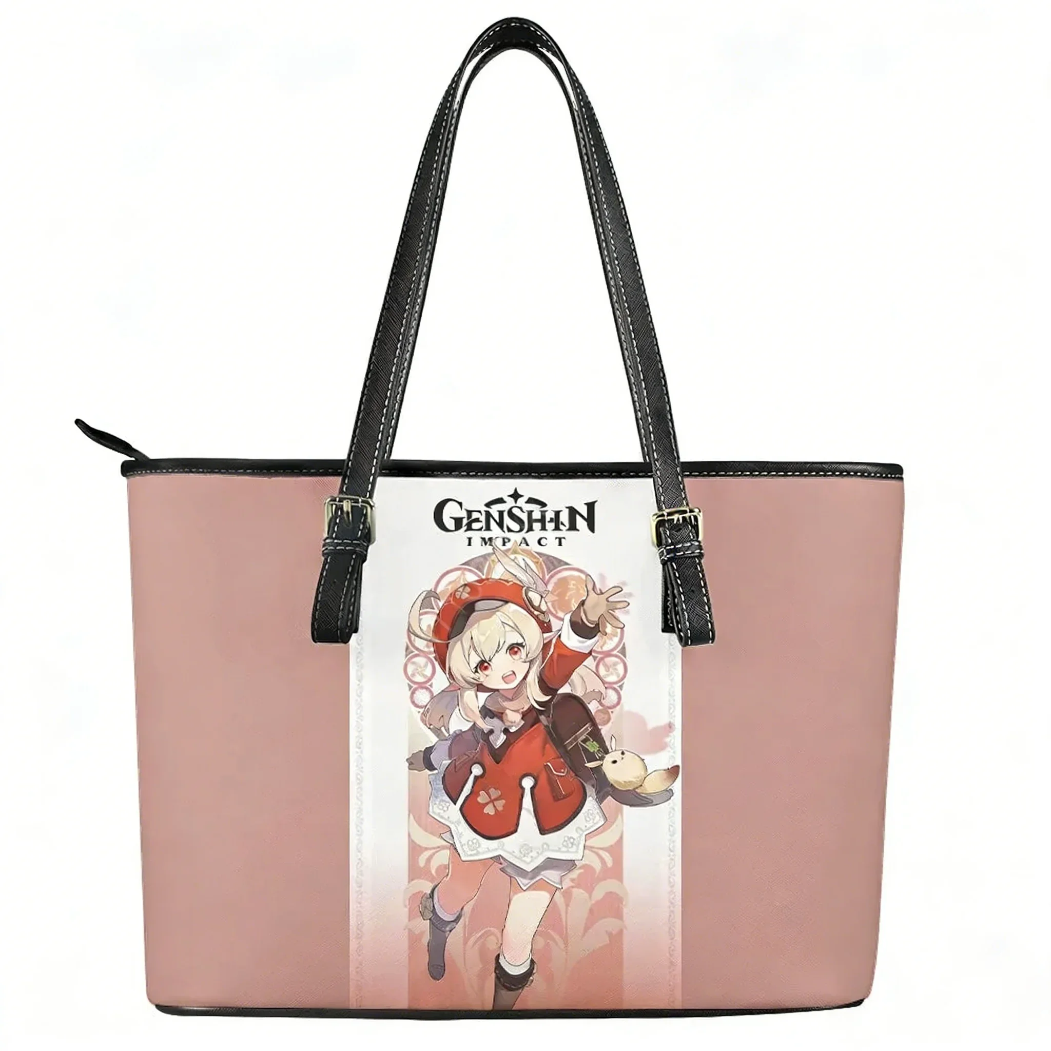

Genshin Klee Handbags Womens Mens Vintage Personalized Tote Bags Shoulder Bag Business Leather Purse Travel Customized Bag Gift