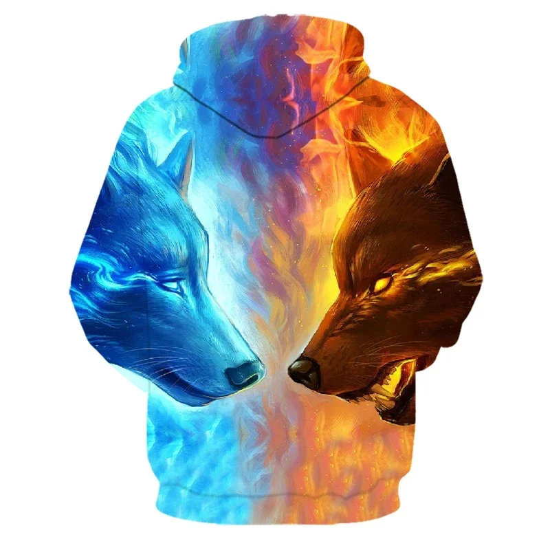 3D-Druck Hoodie mit Wolf-Motiv für Herren und Damen, modischer, lässiger Oversize-Pullover, Hip-Hop, Harajuku, Streetwear – Detail 23