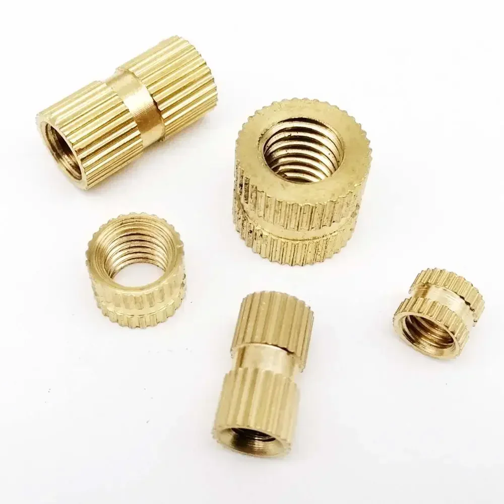 500pcs M4 M5 Solid Brass Pure Copper Metric Thread Injection Molding Knurl Insert Nut Nutsert Embedded 6mm  8mm 10mm