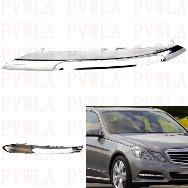 Right Side Front Bumper Fog Lamp Light  Grille Cover Chromed Trim For Benz W212 E250 E300 E350 2009 2010 2011 2012 2013