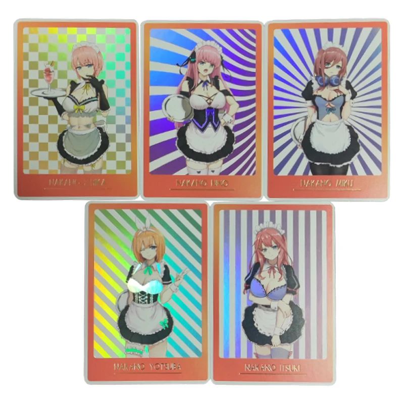 5Pcs/set The Quintessential Quintuplets Nakano Ichika Nakano Miku Flash Cards Kawaii Game Anime Collection Cards Gift Toys