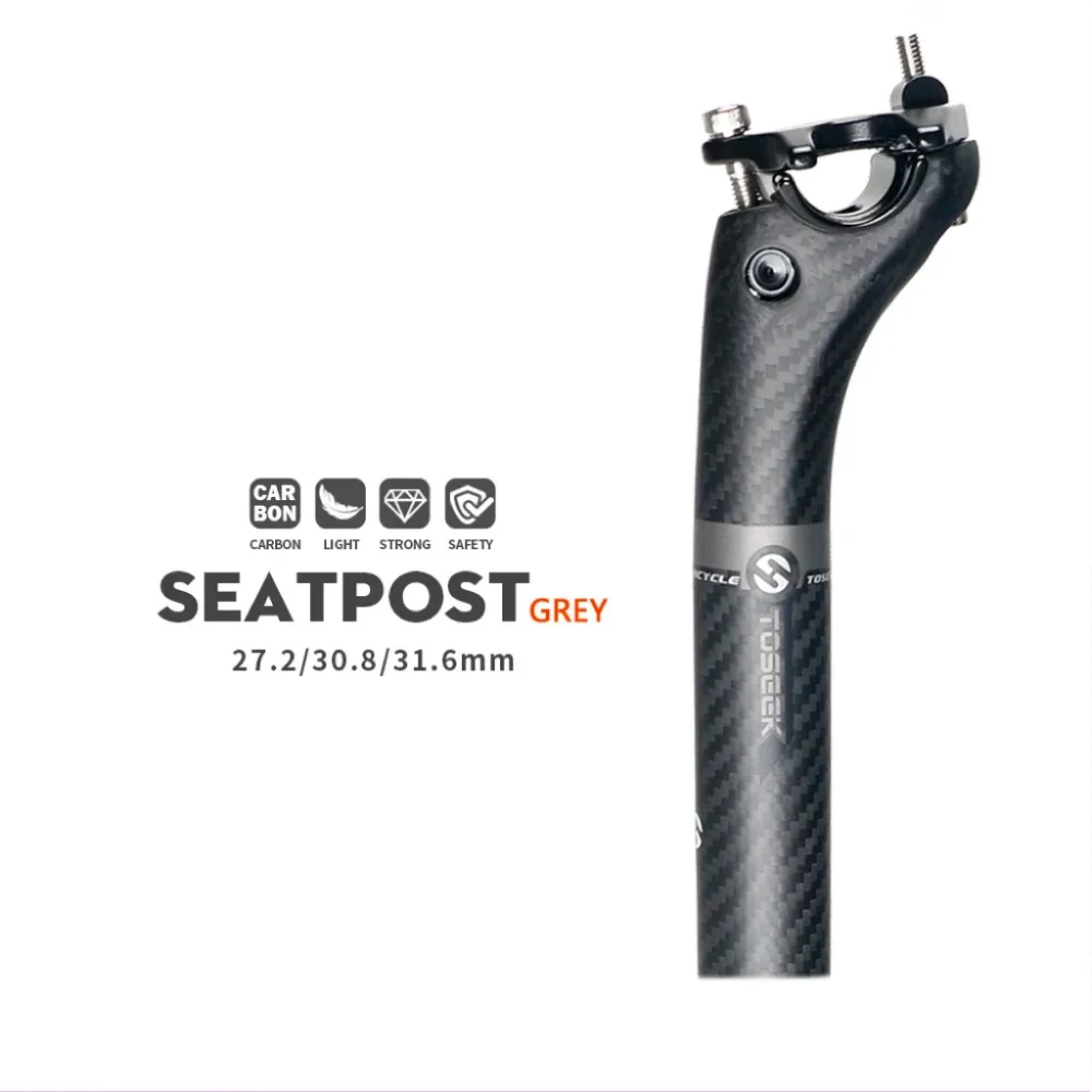 TOSEEK-tija de sillín de carbono Offset, poste de asiento de 20mm, tejido 3K mate, 27,2/30,8/31,6, tija de sillín telescópica para Mtb