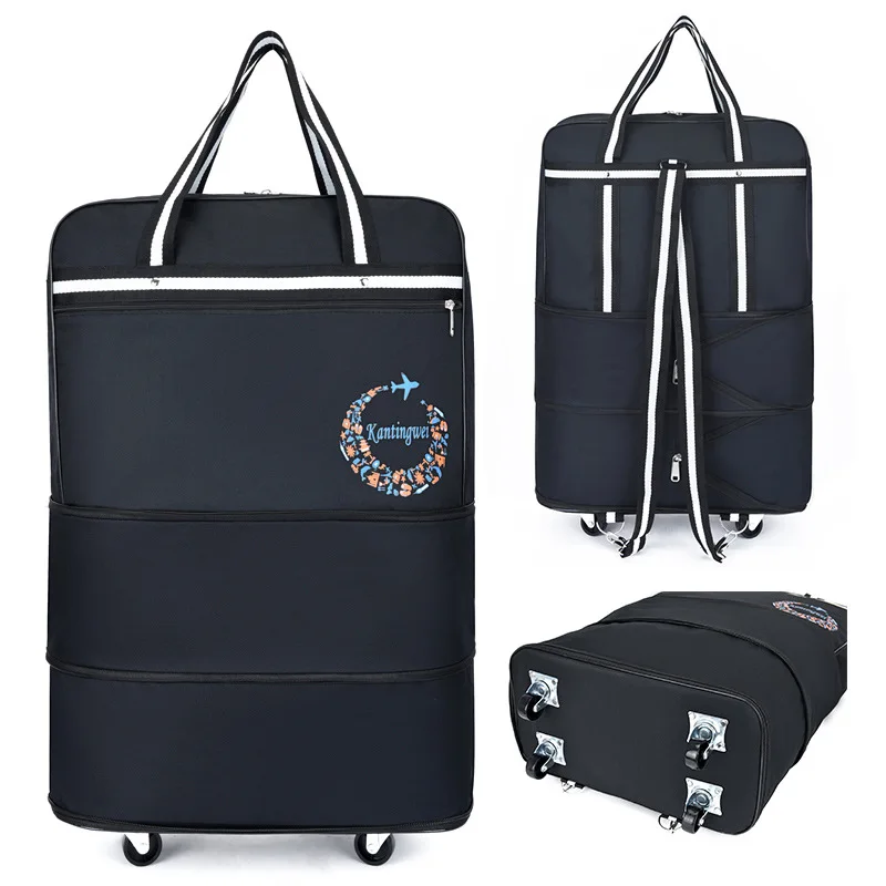 2022 Airline Checked Bag Oxford Large Capacity Travel Universal Wheel Foldable Luggage Moving Storage  Rolling Packing Cubes