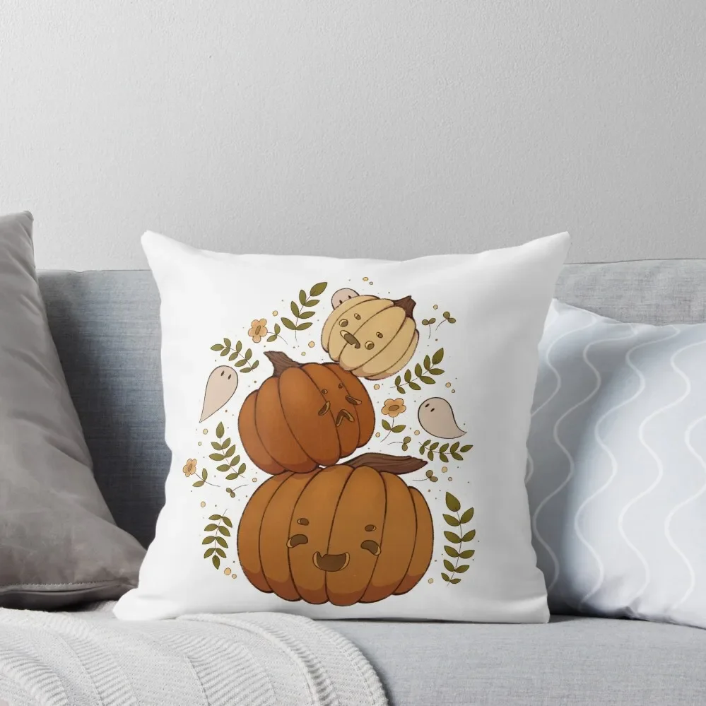 Pumpkin Stack (Dark Lineart) Throw Pillow Pillowcases Pillowcase Cushion christmas pillow case christmas cushions covers pillow